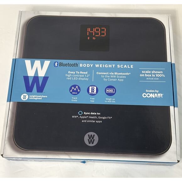 WW by Conair Bluetooth Body Weight Scale 400lb Smart Digital App Sync - Picture 1 of 2
